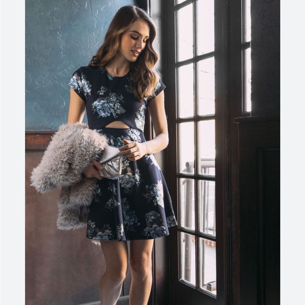 Blue Rain Navy Floral Dress